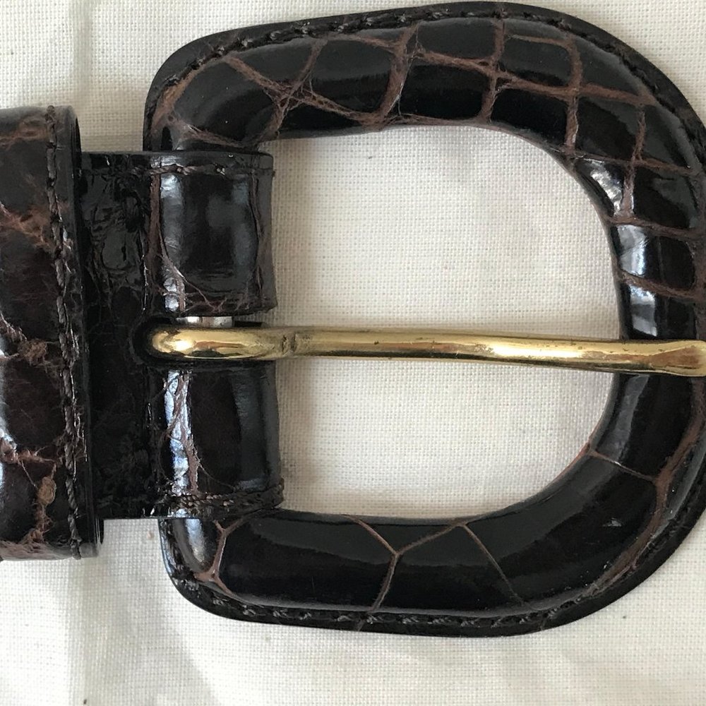Ralph Lauren Womens Alligator & Leather Belt